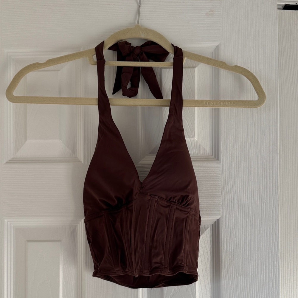 Gilly Hicks Brown Halter/Crop Top